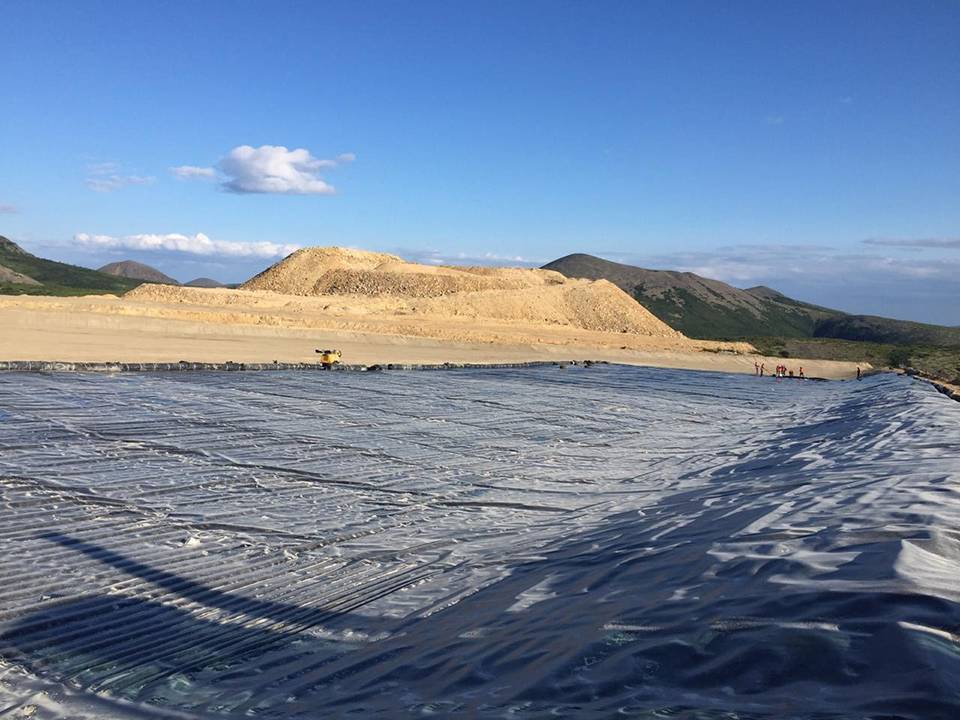 Heap leach pad at a gold mining operation