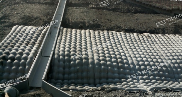 Concrete-filled mats