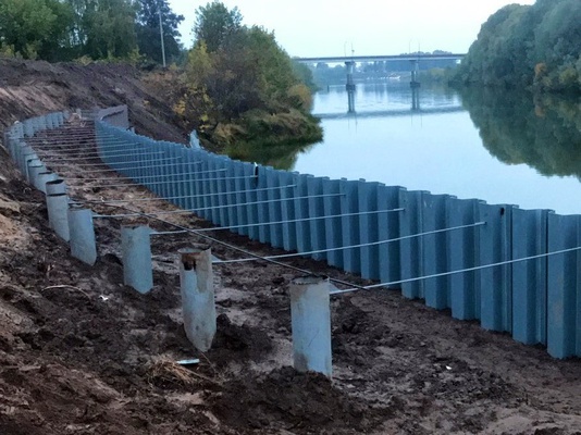 Moksha Riverbank Reinforcement Using Geoshpunt and Anchor Ties