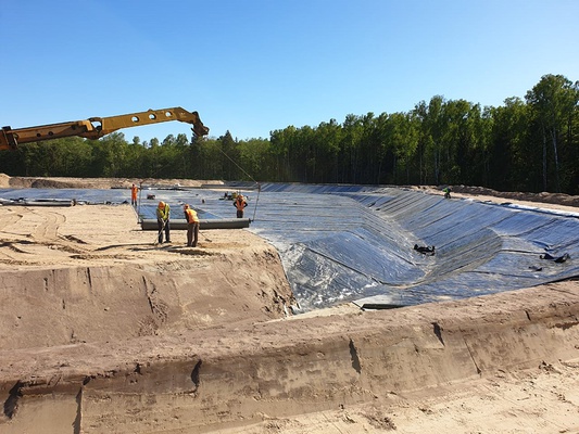 Waterproofing of the ash and slag storage facility at Primorskaya TPP