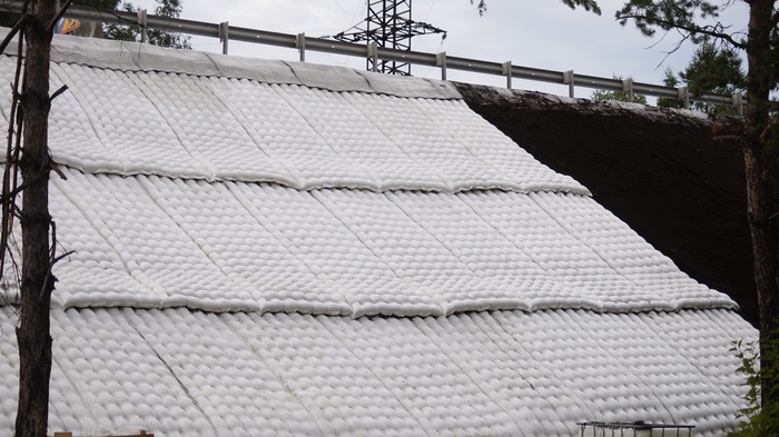 Protection of embankment slopes against water erosion on a section of the M5 “Ural” road