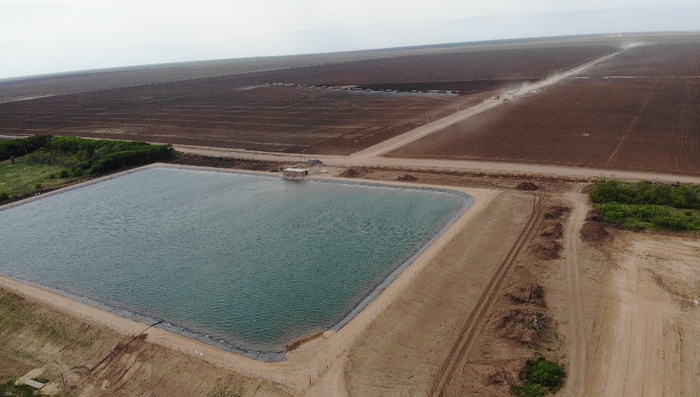 Storage pond for irrigation systems, Pavlodar Region